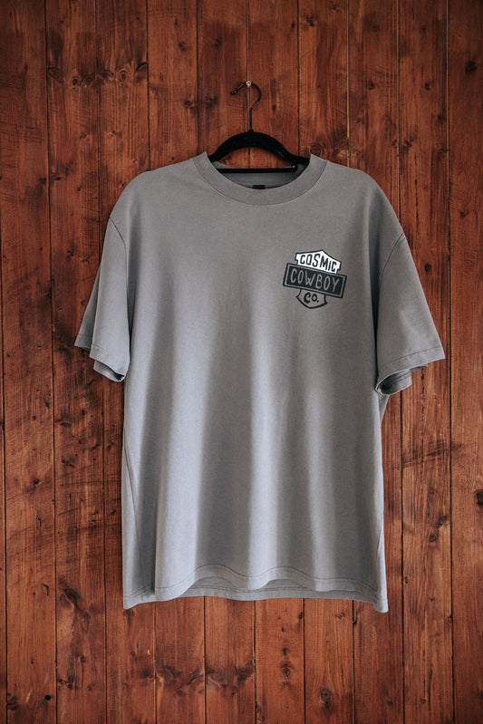 COSMIC CLASSIC & SKULL TEE - FADED GREY