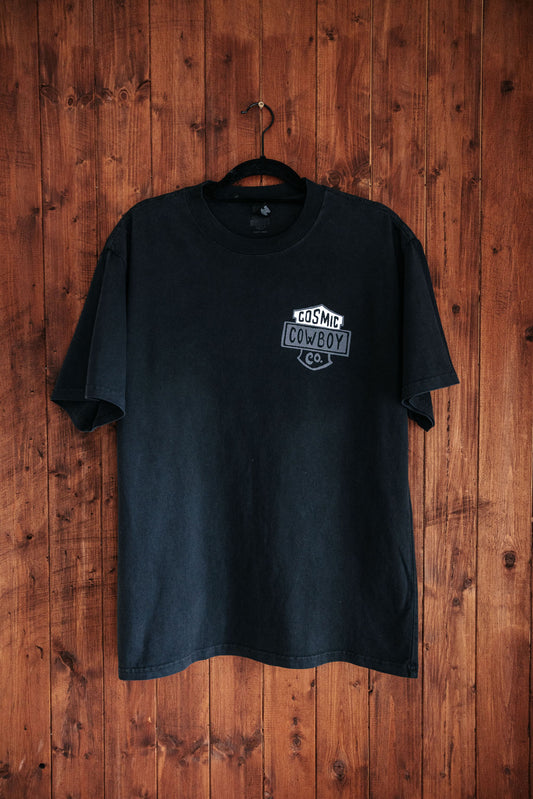 COSMIC CLASSIC & SKULL TEE - FADED BLACK