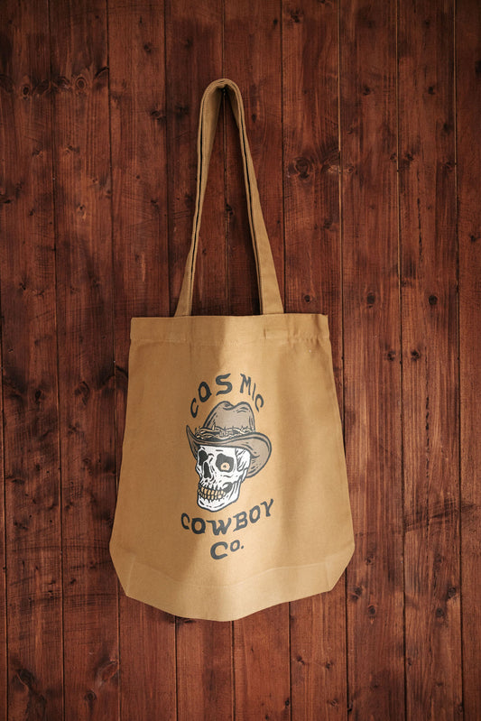 COSMIC SKULL TOTE BAG - CAMEL